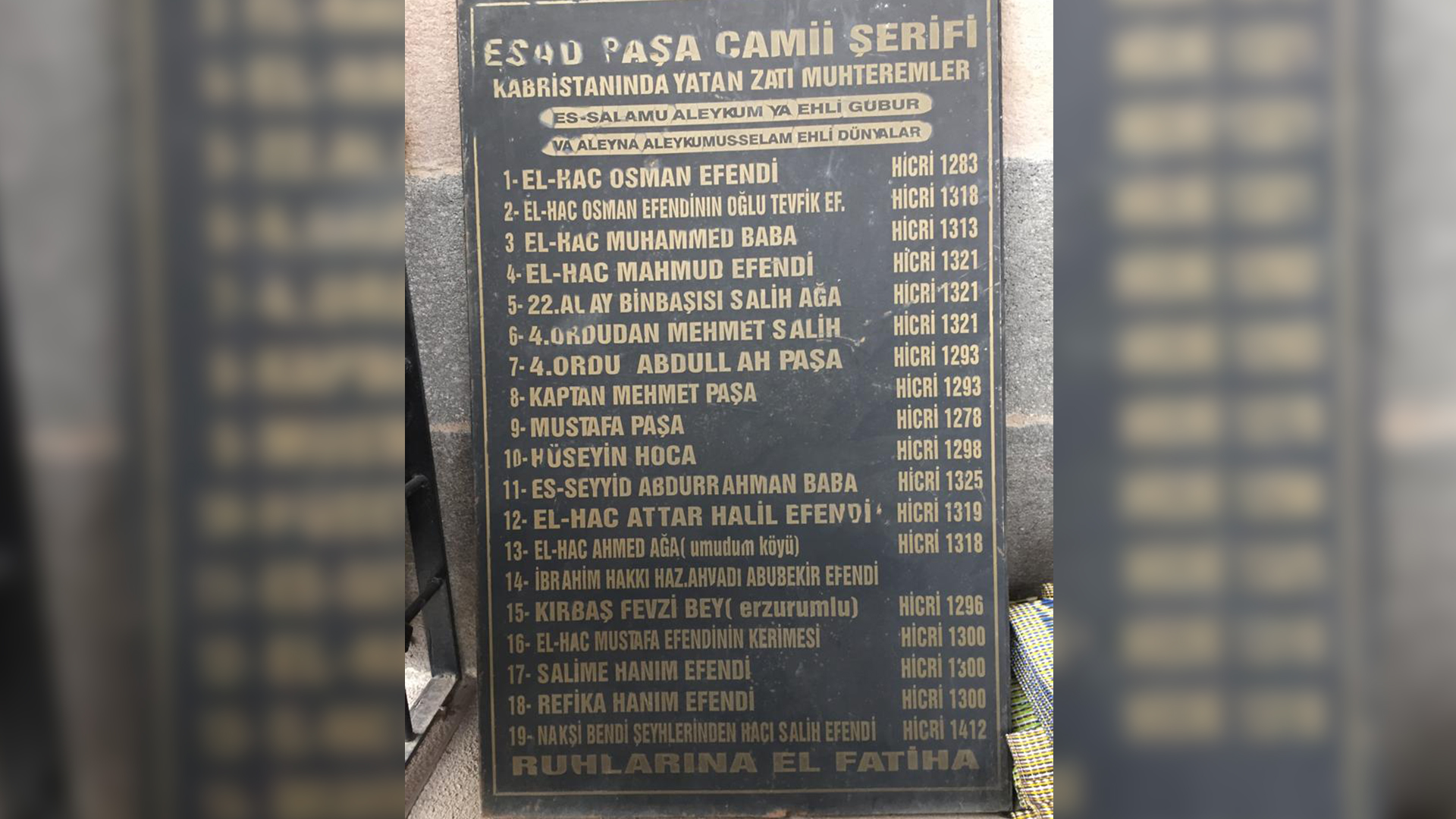 Es?âd Paşa Câmii Hazîresinde Bulunan Büyük Velileri Ziyâret
