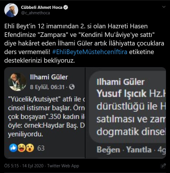 İlhami Güler Ehli Beyte İftira